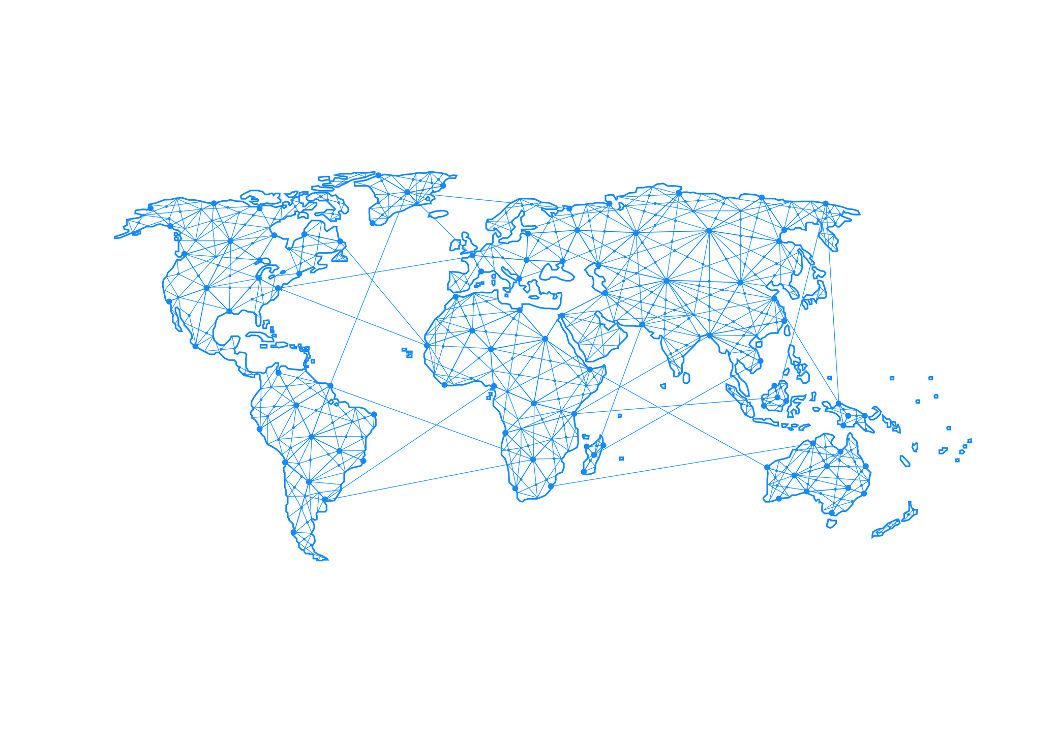 Global network connection. World map point and line composition concept of global business. Vector Illustration